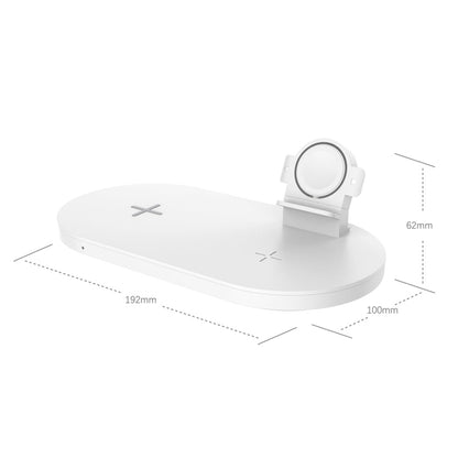 A04 3 in 1 Multi-function Qi Standard Wireless Charger for Mobile Phones & iWatch & AirPods (White) - Apple Accessories by buy2fix | Online Shopping UK | buy2fix