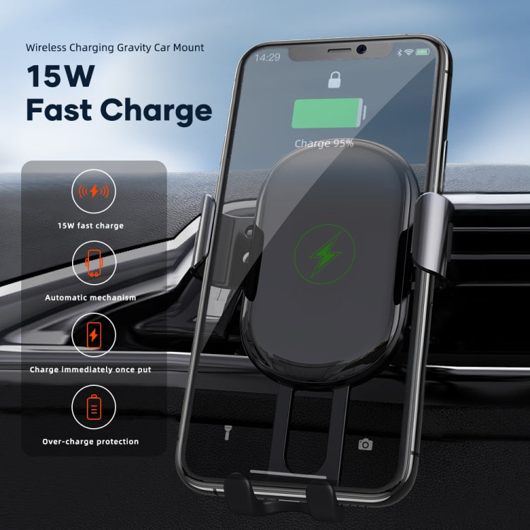 ROCK W31 Car Gravity Wireless Charging Air Outlet Bracket - Wireless Charger Holders by ROCK | Online Shopping UK | buy2fix