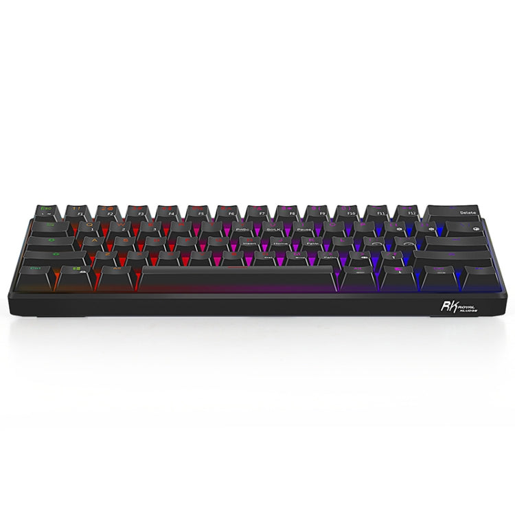 RK61 61 Keys Bluetooth / 2.4G Wireless / USB Wired Three Modes Blue Switch Tablet Mobile Gaming Mechanical Keyboard with RGB Backlight, Cable Length: 1.5m (Black) - Wired Keyboard by buy2fix | Online Shopping UK | buy2fix