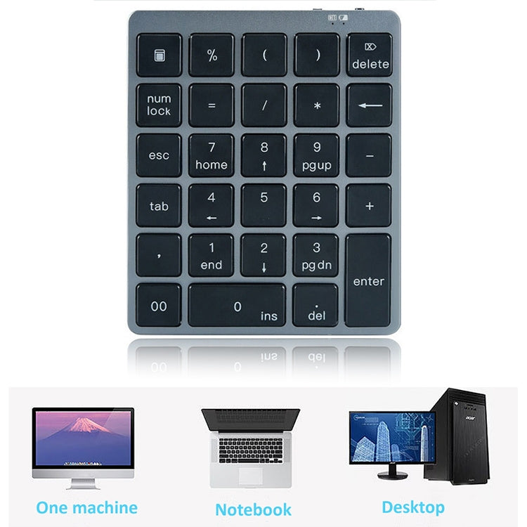 N970 Pro Dual Modes Aluminum Alloy Rechargeable Wireless Bluetooth Numeric Keyboard with USB HUB (Silver) - Mini Keyboard by buy2fix | Online Shopping UK | buy2fix