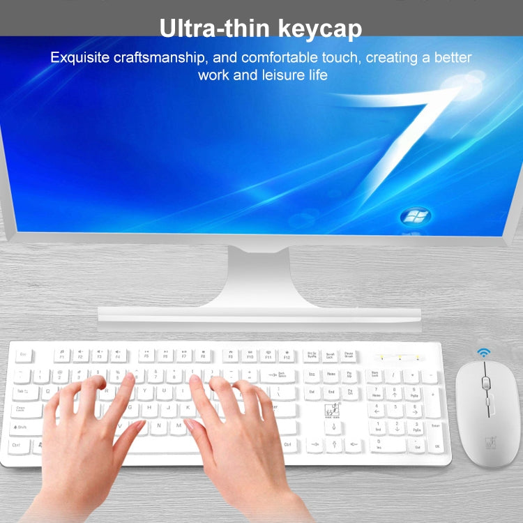 ZGB 8810 Mute Wireless Keyboard + Mouse Set (White) - Wireless Keyboard by Chasing Leopard | Online Shopping UK | buy2fix