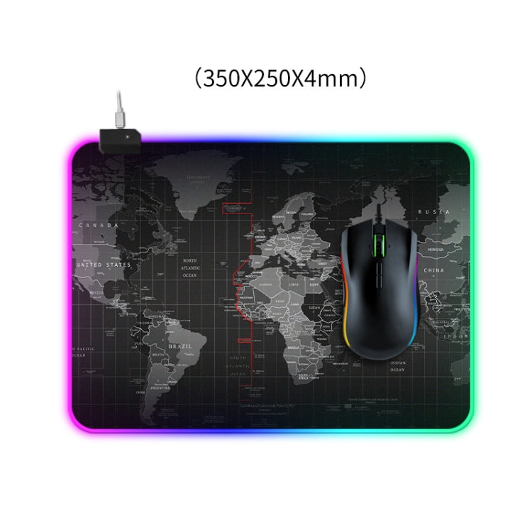 Computer World Map Pattern Illuminated Mouse Pad, Size: 35 x 25 x 0.4cm - Mouse Pads by buy2fix | Online Shopping UK | buy2fix