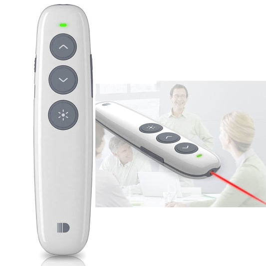 Doosl DSIT007 2.4GHz Rechargeable Powerpoint Presentation Wireless Cliker Remote Control Pen, Control Distance: 100m(White) -  by DOOSL | Online Shopping UK | buy2fix