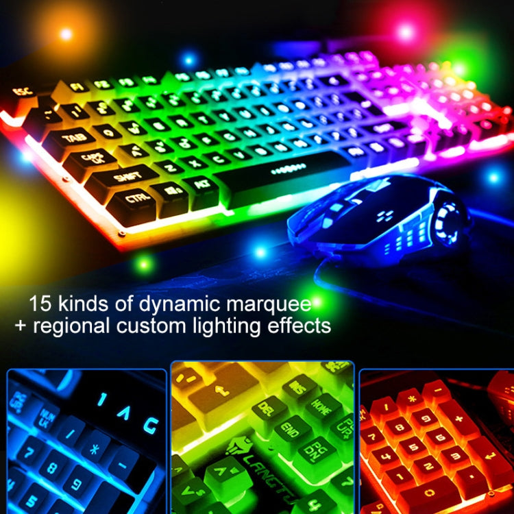 YINDIAO K002 USB Wired Mechanical Feel Sound Control RGB Backlight Keyboard + Optical Silent Mouse Set(Black) - Wired Keyboard by YINDIAO | Online Shopping UK | buy2fix