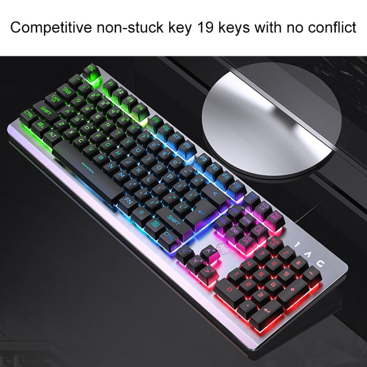 YINDIAO K002 USB Wired Mechanical Feel RGB Backlight Keyboard + Optical Mouse + Headset Set(Black) - Wired Keyboard by YINDIAO | Online Shopping UK | buy2fix