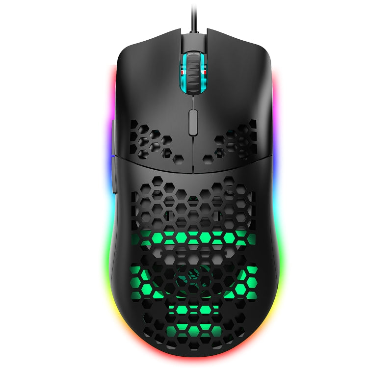 HXSJ J900 6 Keys RGB Lighting Programmable Gaming Wired Mouse (Black) - Wired Mice by HXSJ | Online Shopping UK | buy2fix