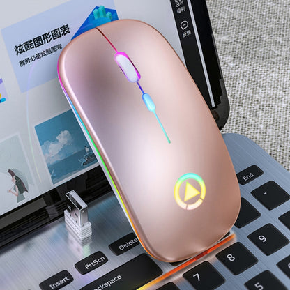 YINDIAO A2 2.4GHz 1600DPI 3-modes Adjustable RGB Light Rechargeable Wireless Silent Mouse (Rose Gold) - Computer & Networking by YINDIAO | Online Shopping UK | buy2fix