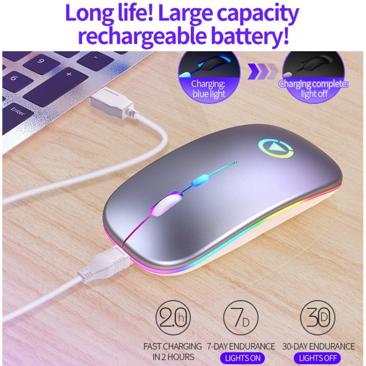 YINDIAO A2 2.4GHz 1600DPI 3-modes Adjustable RGB Light Rechargeable Wireless Silent Mouse (White) - Computer & Networking by YINDIAO | Online Shopping UK | buy2fix