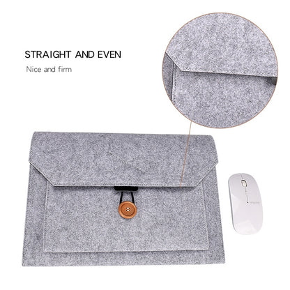 ND06 Multi-purpose Felt Button Laptop Inner Bag for 12.5 inch Laptop(Grey) - Other by buy2fix | Online Shopping UK | buy2fix