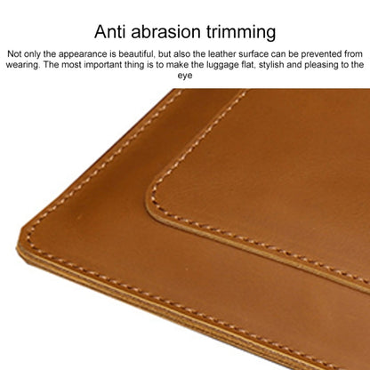 Universal Genuine Leather Business Laptop Tablet Zipper Bag For 13.3 inch and Below(Coffee) - 13.3 inch by buy2fix | Online Shopping UK | buy2fix