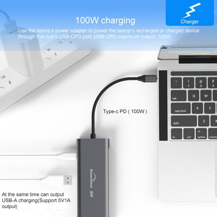 Blueendless 9 In 1 Multi-function Type-C / USB-C HUB Expansion Dock - Computer & Networking by Blueendless | Online Shopping UK | buy2fix