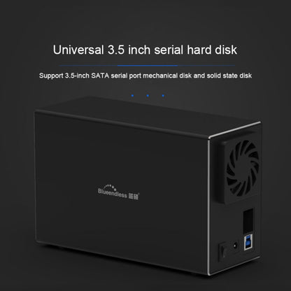 Blueendless USB-B Interface 3.5 inch 2 Bay RAID Combination Array HDD External Enclosure (EU Plug) - HDD Enclosure by Blueendless | Online Shopping UK | buy2fix