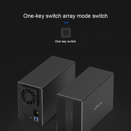 Blueendless Type-C / USB-C Interface 3.5 inch 2 Bay RAID Combination Array HDD External Enclosure (US Plug) - HDD Enclosure by Blueendless | Online Shopping UK | buy2fix