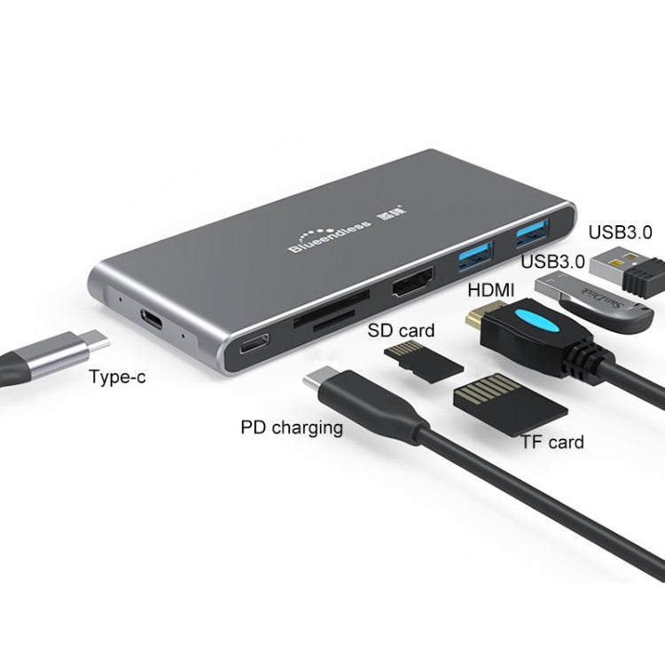 Blueendless 6 In 1 Multi-function Type-C / USB-C HUB Expansion Dock M.2 NGFF Solid State Drive - Computer & Networking by Blueendless | Online Shopping UK | buy2fix