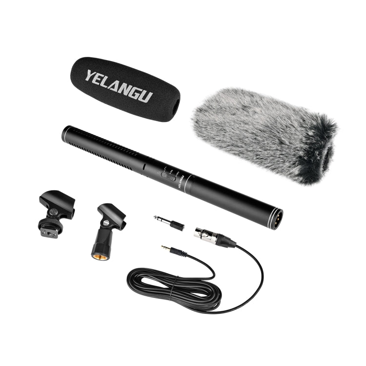 YELANGU YLG9933A MIC07 Professional Interview Condenser Video Shotgun Microphone with 6.5mm Audio Adapter & 3.5mm RXL Audio Cable(Black) - Camera Microphone by YELANGU | Online Shopping UK | buy2fix