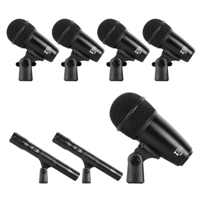 XTUGA MI7-A 7-Piece Wired Dynamic Drum Mic Kit Kick Bass Tom/Snare Cymbals Microphone Set - Microphone by XTUGA | Online Shopping UK | buy2fix