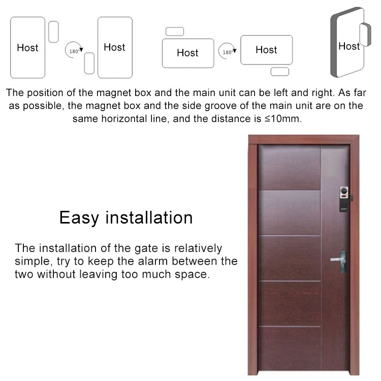 DOBERMAN SE-0137 4 in 1 Household Anti-theft Door and Window Magnetic Spring Sensor Super Loud Simple Alarm Set - Security by buy2fix | Online Shopping UK | buy2fix