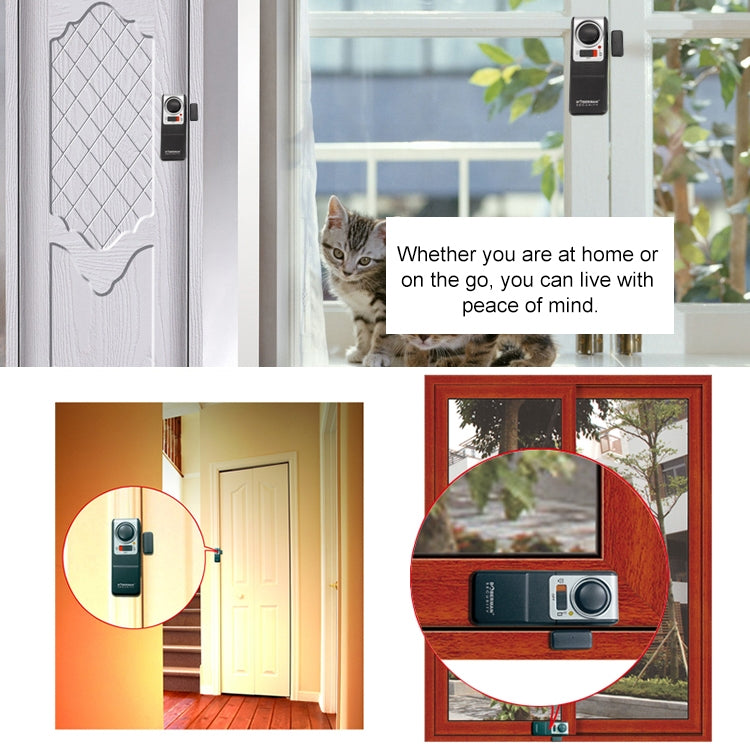 DOBERMAN SE-0137 4 in 1 Household Anti-theft Door and Window Magnetic Spring Sensor Super Loud Simple Alarm Set - Security by buy2fix | Online Shopping UK | buy2fix