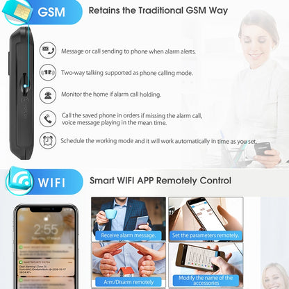 PG-106-GSM GSM/GPRS + WiFi Intelligent Alarm System with Touch Screen & RFID Function - Security by buy2fix | Online Shopping UK | buy2fix