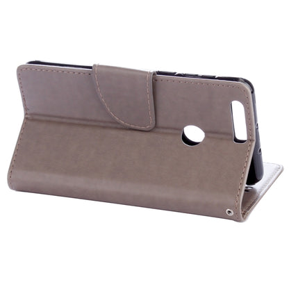 For Huawei  Honor 8 Flowers Embossing Horizontal Flip Leather Case with Holder & Card Slots & Wallet & Lanyard(Grey) - Mobile Accessories by buy2fix | Online Shopping UK | buy2fix