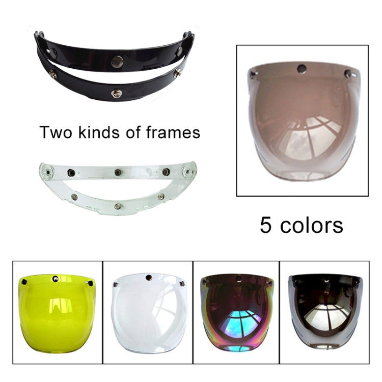 Soman Motorcycle Bubble Visor Open Face Helmet Visor Helmet Windshield Shield with Transparent Frame(Mirror) - Helmets by SOMAN | Online Shopping UK | buy2fix