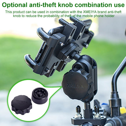 Tilt Rearview Mirror Screw Hole Ball-Head Motorcycle Multi-function Eight-jaw Aluminum Phone Navigation Holder Bracket with Anti-theft Knobs - Holder by buy2fix | Online Shopping UK | buy2fix