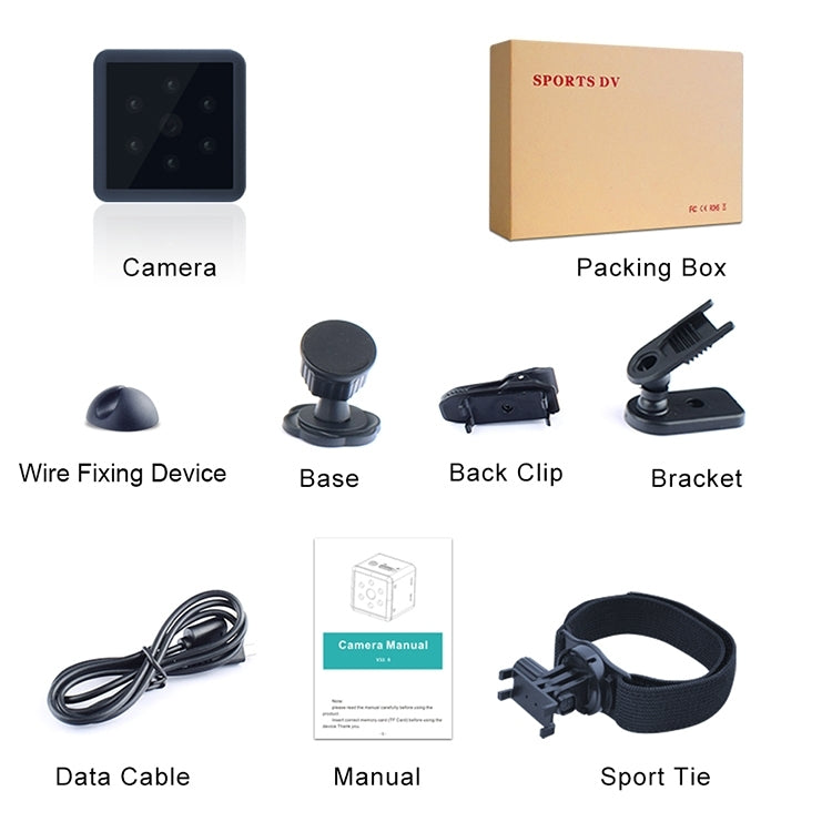 MD25 1080P Wearable Smart HD Camera Wireless Sport Camera, Support Infrared Night Vision / Motion Detection / TF Card - Security by buy2fix | Online Shopping UK | buy2fix