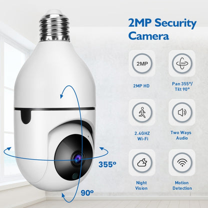 DP17 2.0 Million Pixels Single Light Source Smart Dual-band WiFi 1080P HD Outdoor Network Light Bulb Camera, Support Infrared Night Vision & Two-way Audio & Motion Detection & TF Card - Security by buy2fix | Online Shopping UK | buy2fix