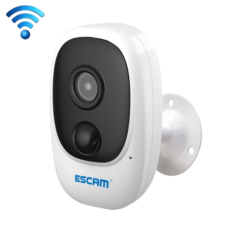 ESCAM G08 HD 1080P IP65 Waterproof PIR IP Camera without Solar Panel, Support TF Card / Night Vision / Two-way Audio (White) - Security by ESCAM | Online Shopping UK | buy2fix