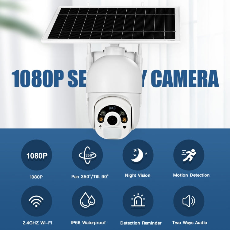 T22 1080P Full HD Solar Powered 4G Network US Version Camera, Support PIR Alarm, Night Vision, Two Way Audio, TF Card - Security by buy2fix | Online Shopping UK | buy2fix