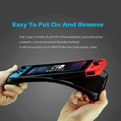 TPU Shell Handle Grip with Game Card Slot Anti-Shock Cover Silicone Case for Nintendo Switch, with Logo - Cases by buy2fix | Online Shopping UK | buy2fix