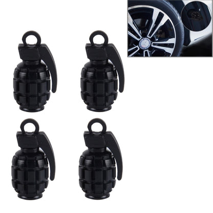 4 PCS Universal Grenade Shaped Car Tire Valve Caps(Black) - Tire Valve Caps by buy2fix | Online Shopping UK | buy2fix