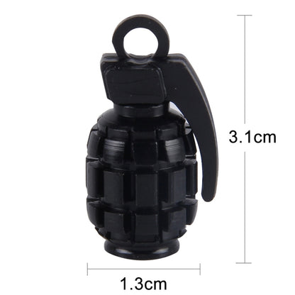 4 PCS Universal Grenade Shaped Car Tire Valve Caps(Black) - Tire Valve Caps by buy2fix | Online Shopping UK | buy2fix