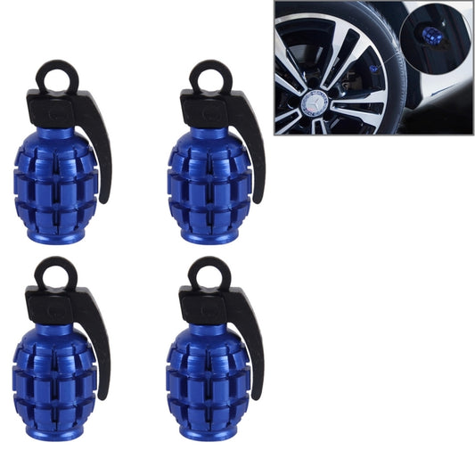 4 PCS Universal Grenade Shaped Car Tire Valve Caps(Dark Blue) - Tire Valve Caps by buy2fix | Online Shopping UK | buy2fix