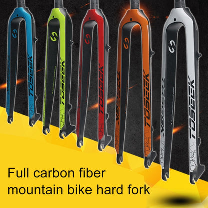 TOSEEK Ultra Light 26 Inch 385mm Mountain Bike Full Carbon Front Fork Straight Tube Disc Brake(Green) - Outdoor & Sports by TOSEEK | Online Shopping UK | buy2fix