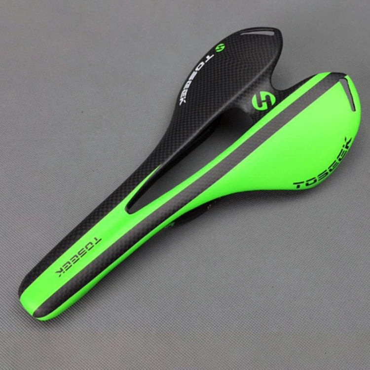 TOSEEK Road Bike Carbon Fiber Seat Bicycle Hollow Seat Saddle, 3K Texture + Extinction(Green) - Bicycle Saddle by TOSEEK | Online Shopping UK | buy2fix