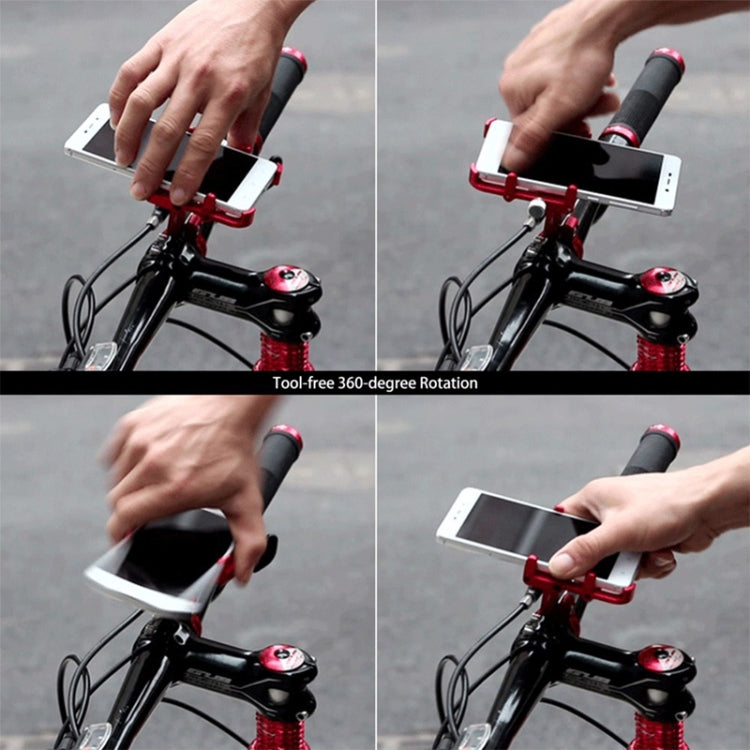 GUB Plus 6 Aluminum Alloy MTB Bike Bicycle Phone Holder(Black Red) - Outdoor & Sports by GUB | Online Shopping UK | buy2fix