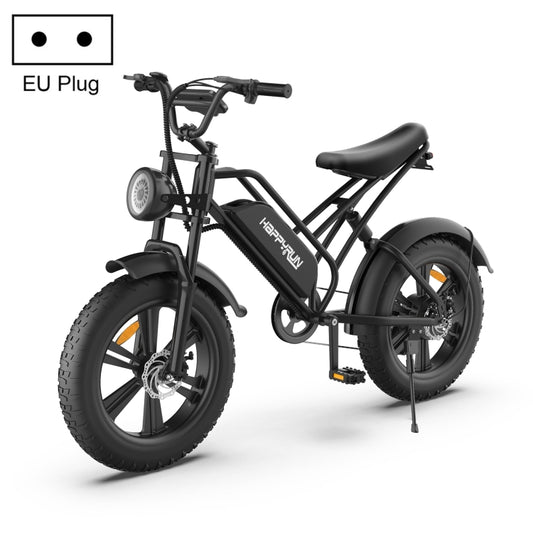 [EU Warehouse] HAPPYRUN G50 750W 48V / 18AH Electric Bicycle with LED Display & 20 inch Tires, EU Plug(Black) - Electric Bicycles by buy2fix | Online Shopping UK | buy2fix