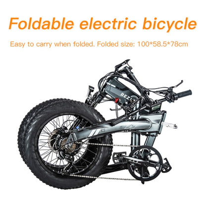 BEZIOR XF005 500W 36V / 16Ah Dual Motor Folding Electric Bicycle with 20 inch Tires, EU Plug(Grey) - Electric Bicycles by BEZIOR | Online Shopping UK | buy2fix