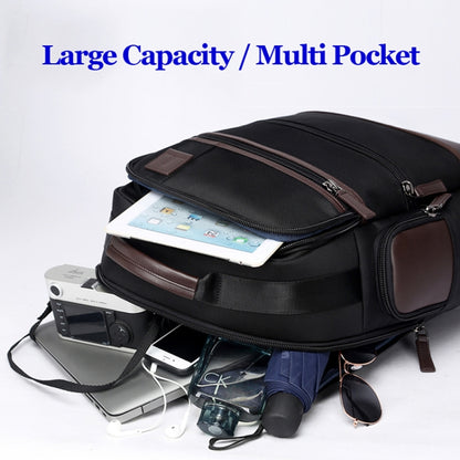 Bopai 751-007291 Business Anti-theft Waterproof Large Capacity Double Shoulder Bag,with USB Charging Port, Size: 34x19x43.5cm (Black) - 15 inch by Bopai | Online Shopping UK | buy2fix