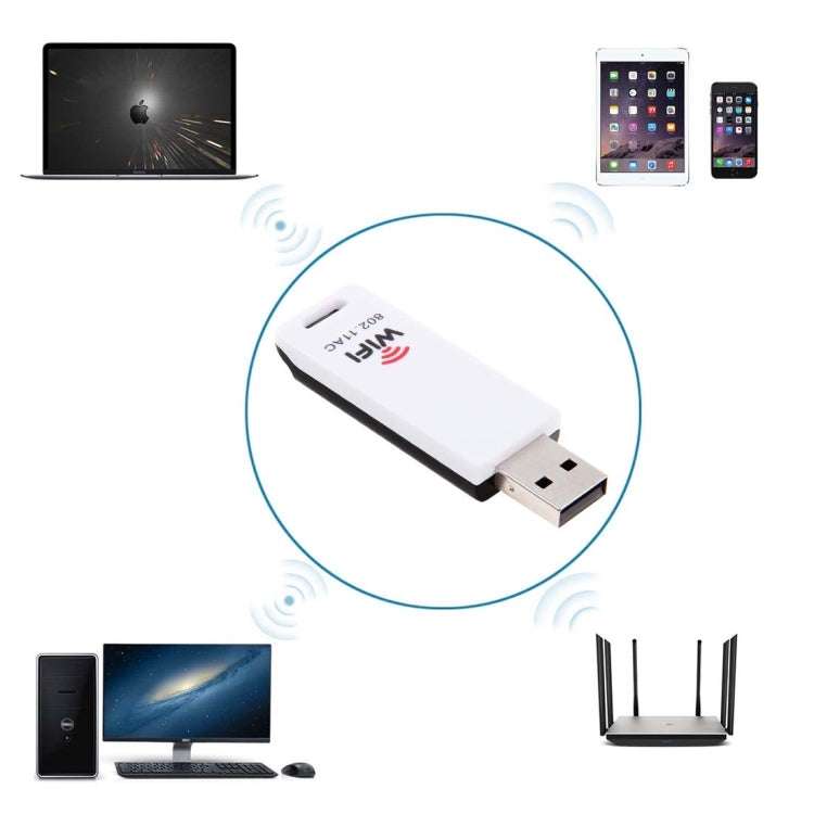 2.4GHz / 5GHz Dual-Band Support 802.11ac USB WiFi Wireless Adapter - USB Network Adapter by buy2fix | Online Shopping UK | buy2fix