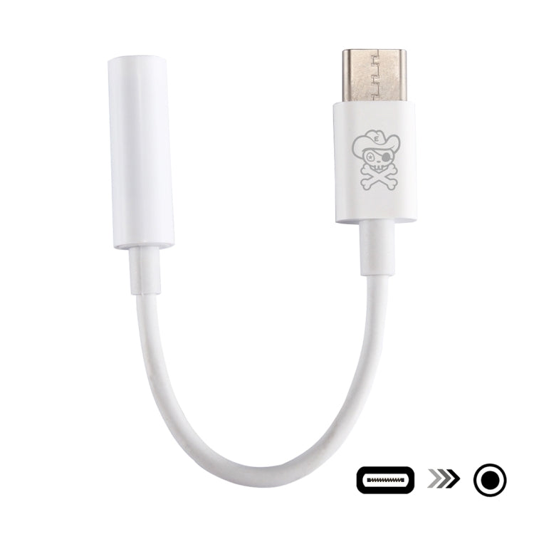 ENKAY Hat-Prince USB-C / Type-C to 3.5mm ABS Audio Adapter, Length: about 10cm(White) - Type-C Adapter by ENKAY | Online Shopping UK | buy2fix