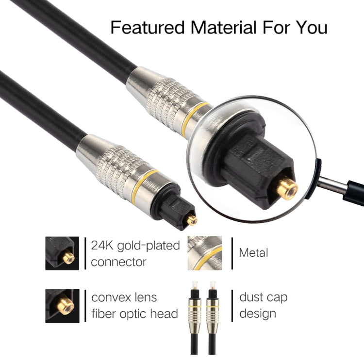 25m OD6.0mm Nickel Plated Metal Head Toslink Male to Male Digital Optical Audio Cable - Audio Optical Cables by buy2fix | Online Shopping UK | buy2fix