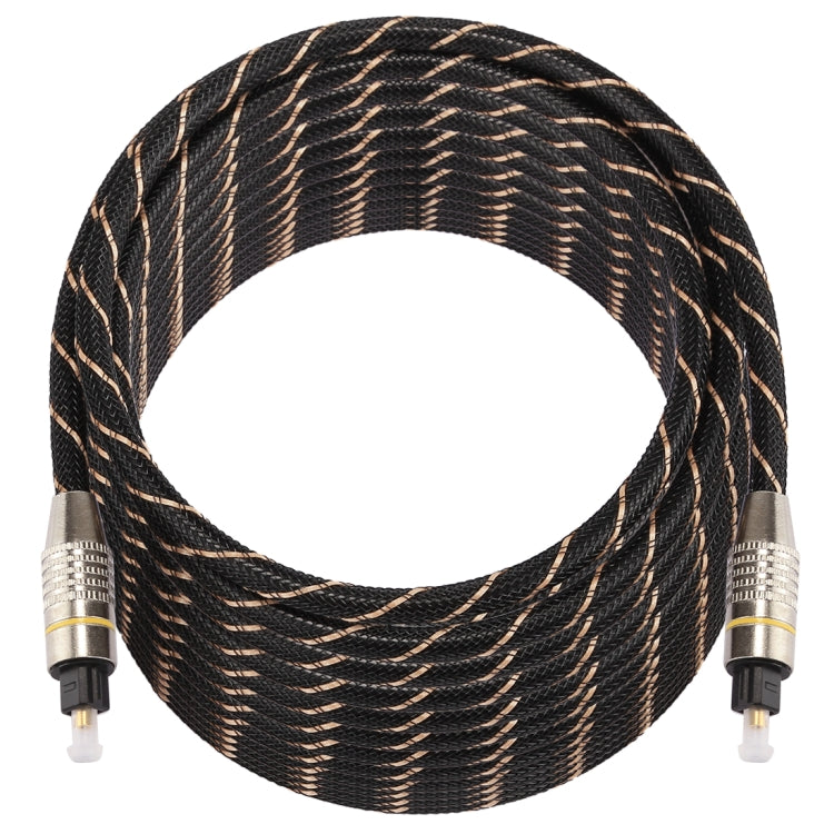 15m OD6.0mm Gold Plated Metal Head Woven Net Line Toslink Male to Male Digital Optical Audio Cable - Audio Optical Cables by buy2fix | Online Shopping UK | buy2fix