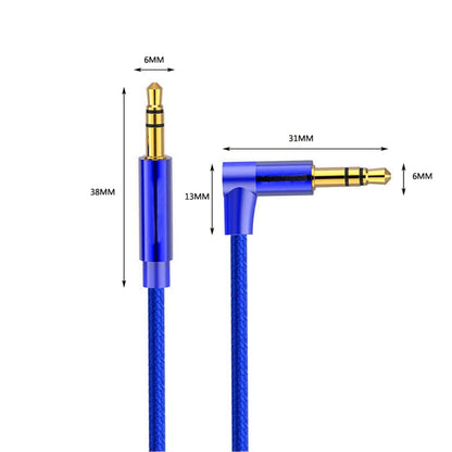 AV01 3.5mm Male to Male Elbow Audio Cable, Length: 1m (Blue) - Aux Cable by buy2fix | Online Shopping UK | buy2fix