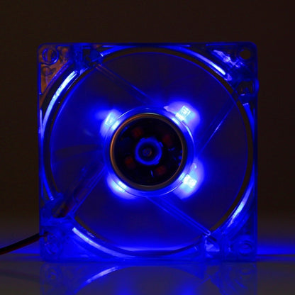 8025 4 Pin DC 12V 0.18A Computer Case Cooler Cooling Fan with LED Light, Random Color Delivery , Size: 80x80x25mm - Fan Cooling by buy2fix | Online Shopping UK | buy2fix