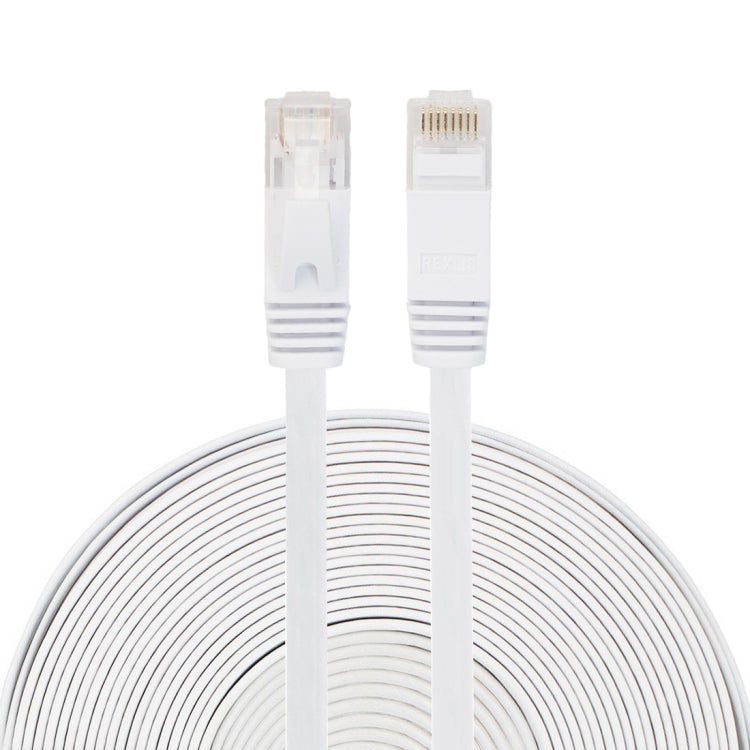 20m CAT6 Ultra-thin Flat Ethernet Network LAN Cable, Patch Lead RJ45 (White) - Lan Cable and Tools by buy2fix | Online Shopping UK | buy2fix