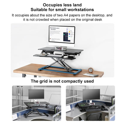 Foldable Standing and Liftable Computer Desk Workbench(Walnut) - Computer & Networking by buy2fix | Online Shopping UK | buy2fix