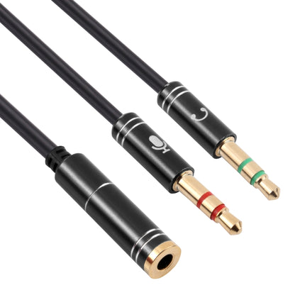 3.5mm Female to 2 x 3.5mm Male Adapter Cable(Black) - Aux Cable by buy2fix | Online Shopping UK | buy2fix