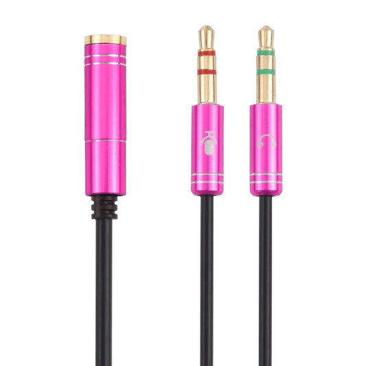 3.5mm Female to 2 x 3.5mm Male Adapter Cable(Rose Red) - Aux Cable by buy2fix | Online Shopping UK | buy2fix